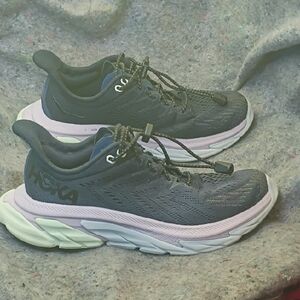Hoka Black and Lavender Athletic Shoes